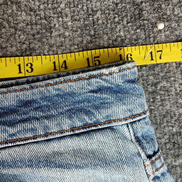 Zara Basic Denim Jeans Women 6 Blue Light Wash Floral Embroidered Boho Cottage - Picture 5 of 13